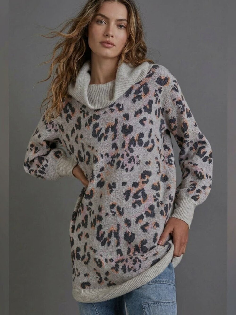 Anthropologie Emmy Cowl Neck Tunic Sweater
